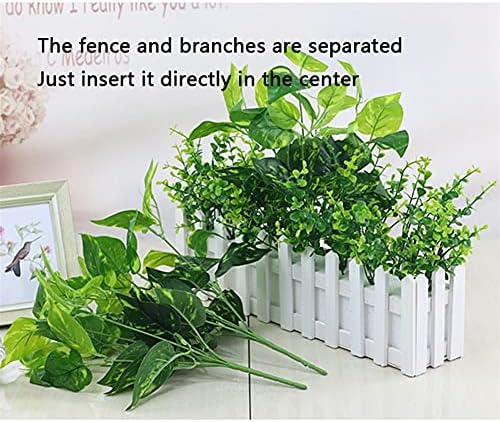 Artificial Potted Plants in Rectangular Wooden Planter Box