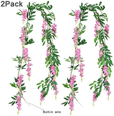 DearHouse 2Pcs 6Ft Artificial Wisteria Garland