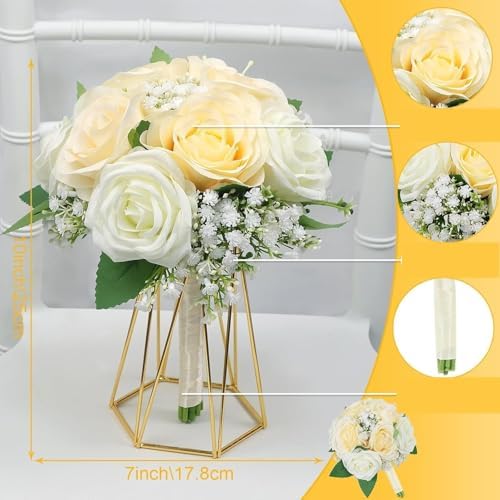 Exotic Dried Flower Bouquet 7 Inch Bridesmaid Bouquets 4PCS