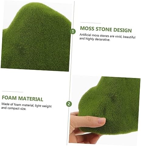 VINTORKY Faux Moss Stones for DIY Crafts and Decor