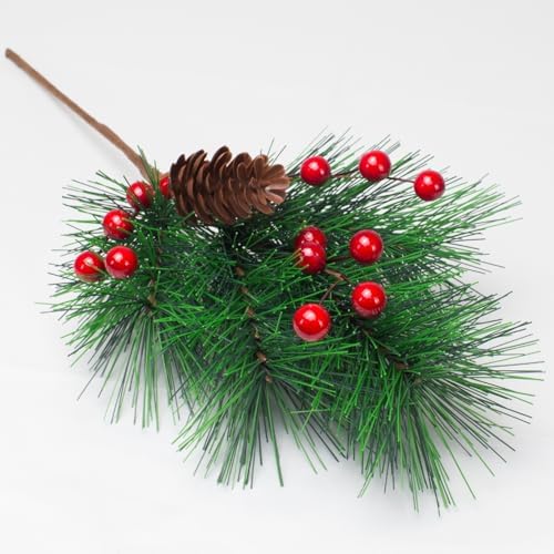 6 Pack Christmas Berries Artificial Pine Picks