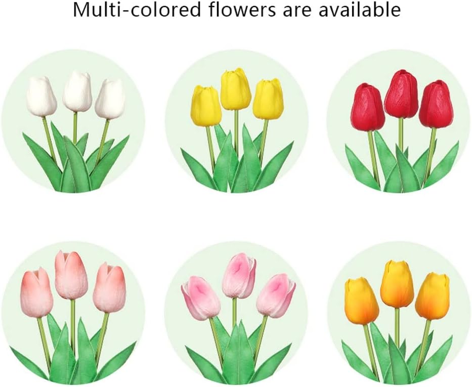 Artificial Tulip Flowers with Vase Set for Home Decor