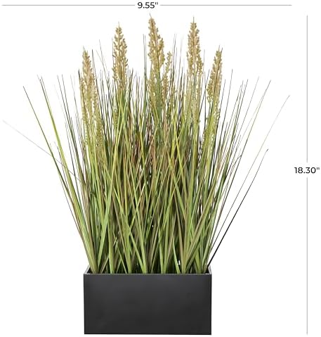 Deco 79 Artificial Plant with Black Pot 10x8x18 Green