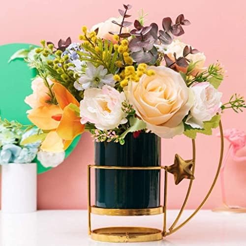 Artificial Flowers in Ceramic Vase for Home Wedding Decor