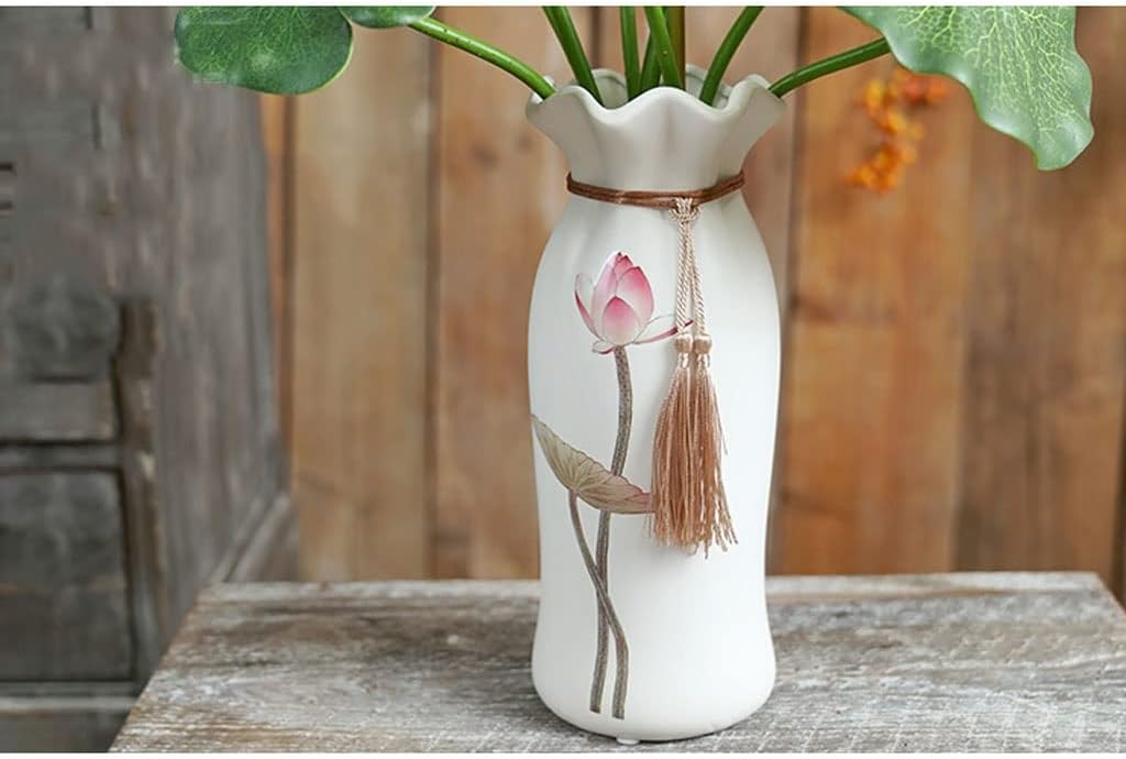 Artificial Lotus Flowers with Vase Real Touch Home Decor