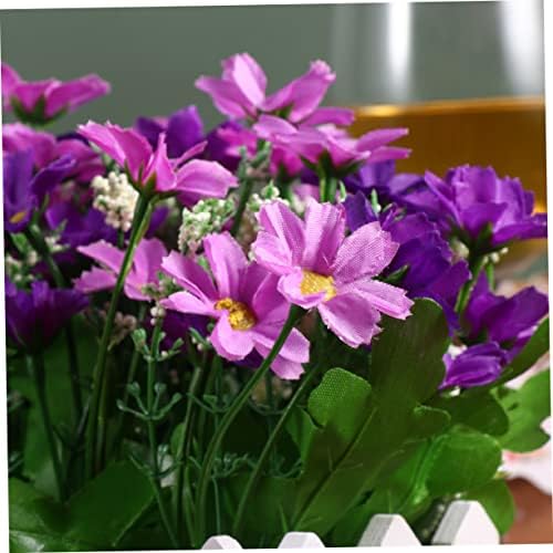 Lifelike Artificial Daisy Flower Vase Purple 16X85CM
