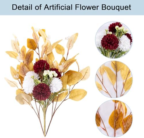 GOSTADY Artificial Chrysanthemum Flowers with Real Touch Stems