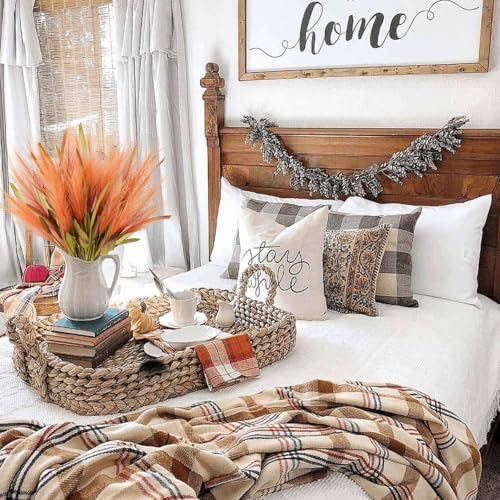 VirtuGro Fall Pampas Grass Decor 6pcs Burnt Orange