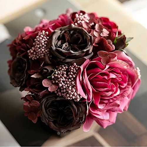 Faux Flower Artificial Rose Potted Decor Vase Set