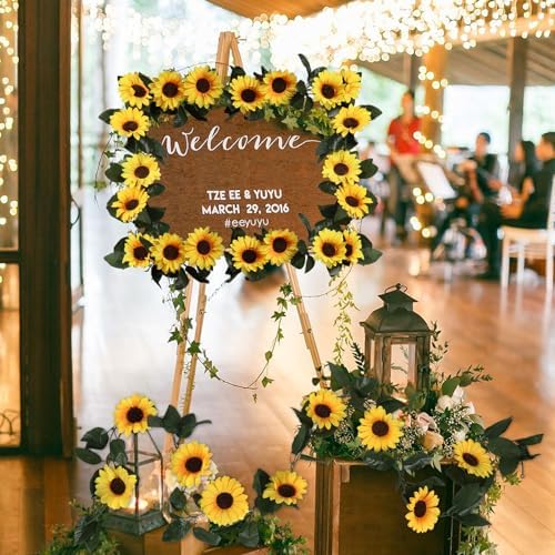 Beferr 2 Pack Artificial Sunflower Vines Garlands 75ft Pcs