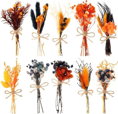 VAIPI 10 Pack Dried Flowers Bouquet Fall Decor