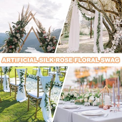 PATIKIL Wedding Arch Flowers 2Pcs Wine Dark Rose