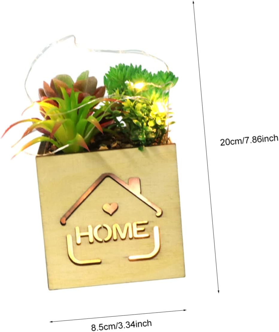 Red Wooden Box Potted Plant Decor