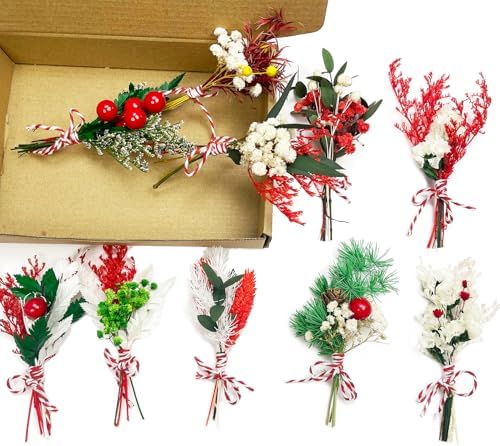 10 PCS Mini Dried Flower Bouquets with Stem