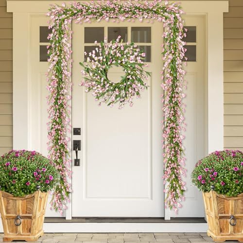 Pink Spring Garland for Home Decor