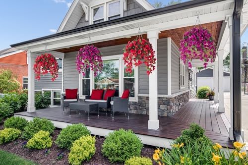 HyeFlora Artificial Hanging Hibiscus Flower Basket - Yellow