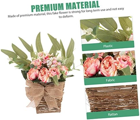Artificial Flower Basket with Summer Wreath and Basket Decor