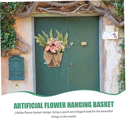Artificial Flower Basket with Summer Wreath and Basket Decor