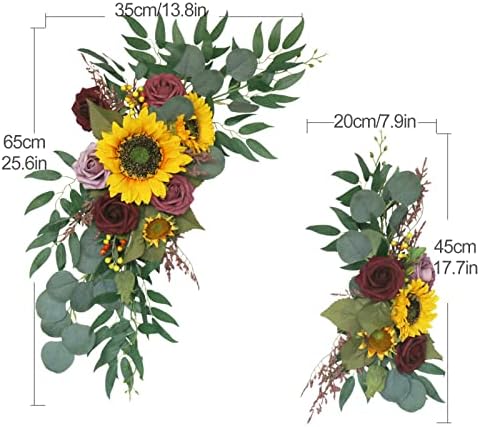 SYNYEY RTWAY Artificial Sunflower Rose Wedding Arch Decor