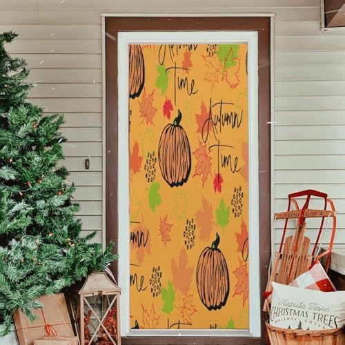 Susiyo Halloween Door Cover Autumn Time Decor 32x79 in