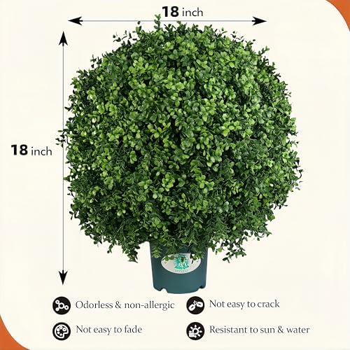 QIANYUN 18 Inch Artificial Boxwood Tree