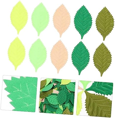 900 Pcs Artificial Green Leaves for Hair Ties and Crafts