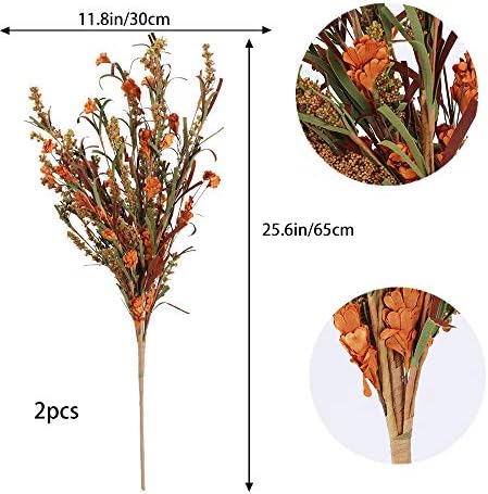 2 Bundles Artificial Fall Stems 26in Dried Flower Decor