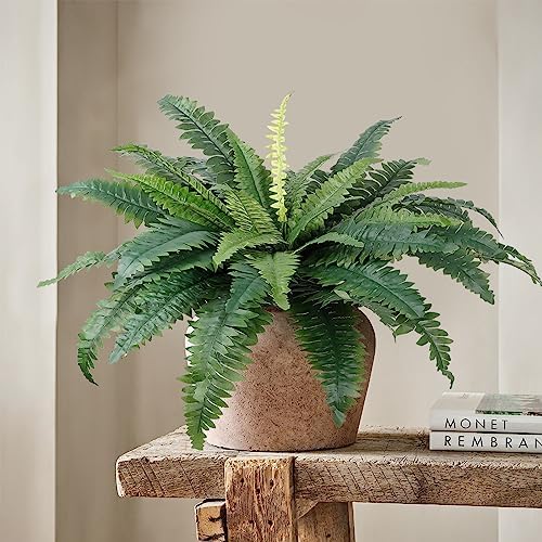 TOCHGREEN Artificial Ferns 2pcs Outdoor Decor 30 Diameter