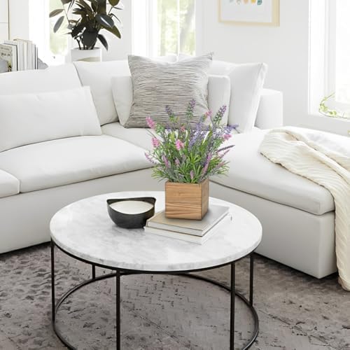 DILATATA Artificial Lavender Flowers in Wooden Pot