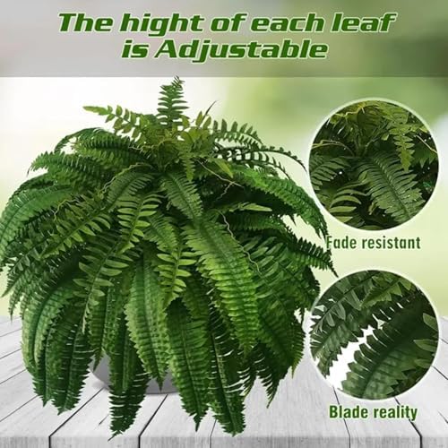 RJDJ UV Resistant Artificial Boston Ferns 2PCS