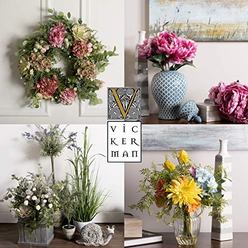 Vickerman 20 Inch Artificial Lavender Cement Pot Decor