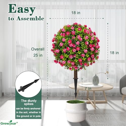 Artificial Topiary Ball with Ground Spike Set of 2 1