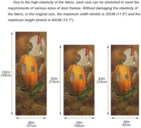 Susiyo Halloween Pumpkin Carriage Door Cover 32x79 in