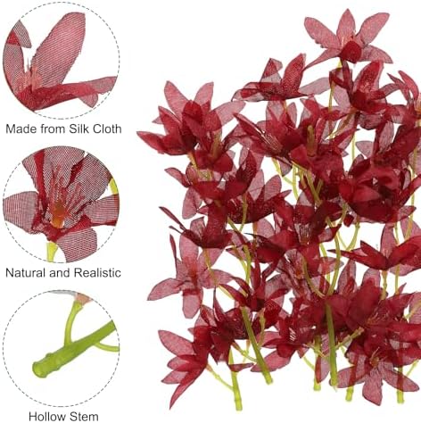 PATIKIL 7 Inch Artificial Orchid Flowers 16 Pcs