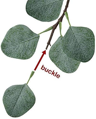 Nerseki Artificial Silver Dollar Eucalyptus Leaf Spray 6 Stems