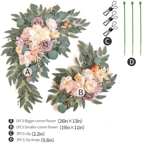 Piklado Faux Flower Swag Set of 2 Champagne Wedding Decor