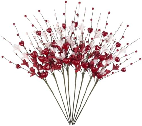 Valentine Day Decorations 8PCS 24 Inch Heart Shaped Flower Stems