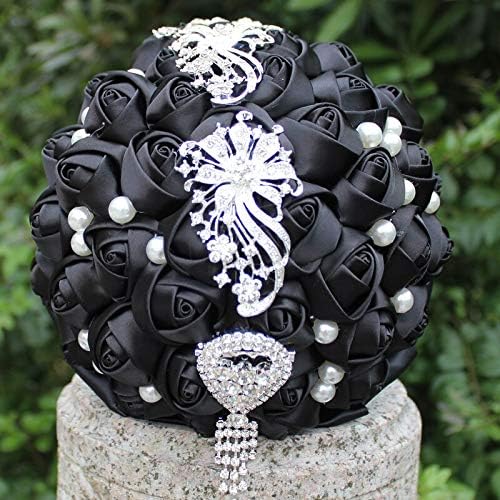 Artificial Flower Wedding Bouquet with Tassels and Rhinestones