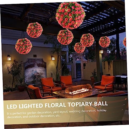 Solar Lighted Topiary Flower Ball for Outdoor Decor