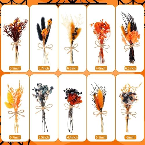 VAIPI 10 Pack Dried Flowers Bouquet Fall Decor