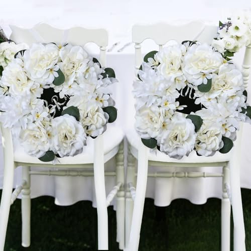 Pack of 2 Artificial Flower Candle Rings with Butterflies