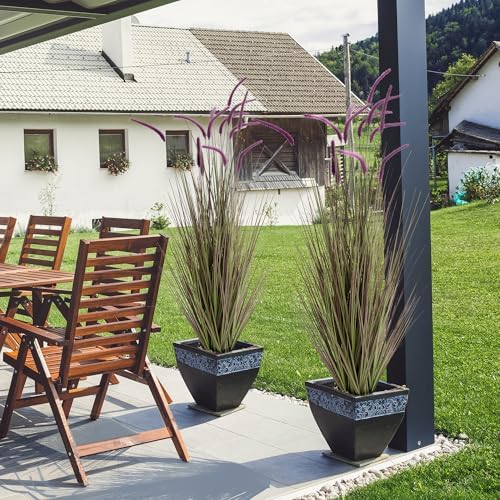 KOL Artificial Purple Horsetail Grass 5ft 2-Pack