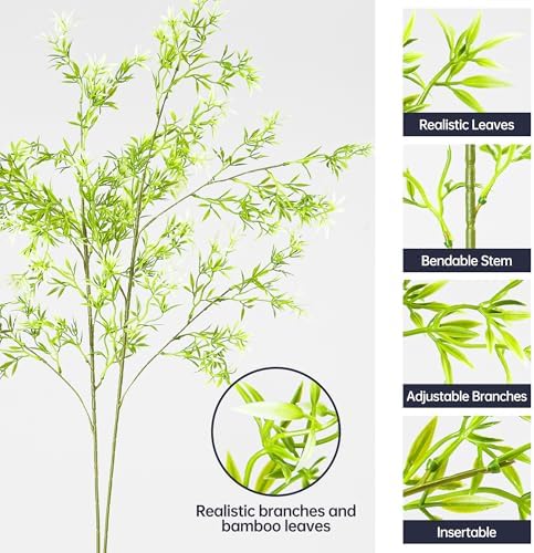 4PCS Artificial Greenery Stems with Flowers for Home Decor