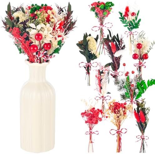 VAIPI 10 Pack Christmas Decor Mini Dried Flower Bouquets