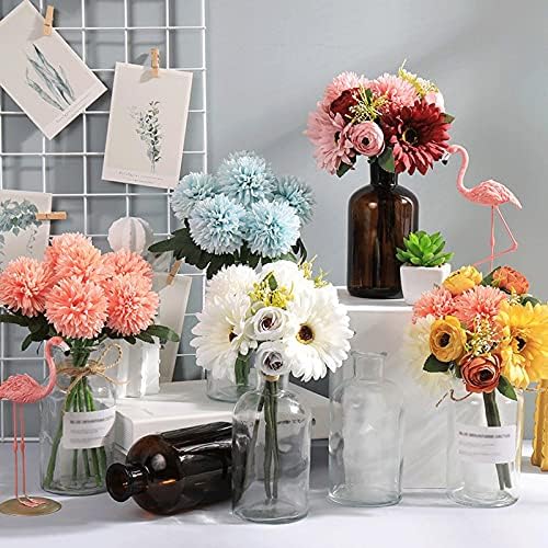 984 Inch Artificial Sunflower with Vase for Home Decor