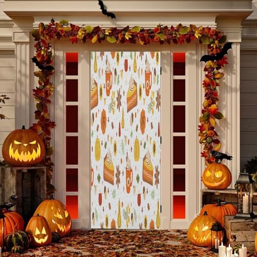 Susiyo Halloween Door Cover Pie Slice Decor 32x79 in