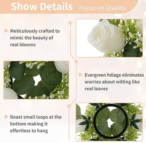 NUPTIO 6 Pcs Artificial Rose Wreaths for Wedding Centerpieces