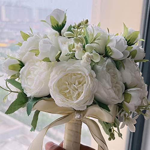 Exquisite Artificial Flowers with Pots Bridal Bouquet Decor