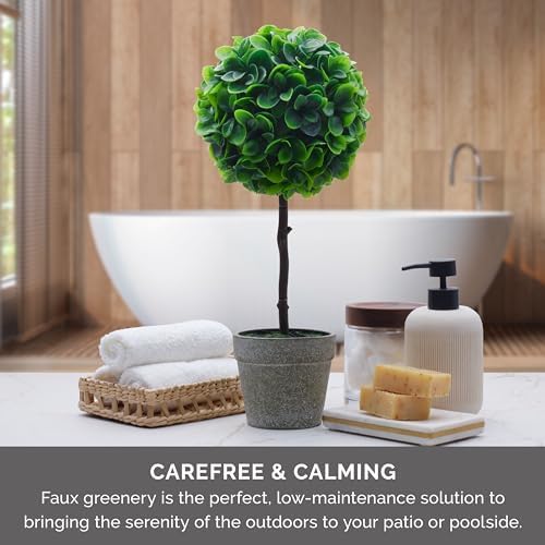Elements Artificial Boxwood Topiary 17 Inch