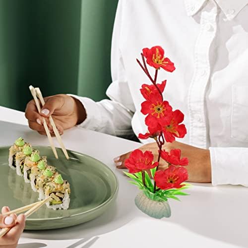 HOMSFOU 2Pcs Artificial Flower Sushi Plate Decoration